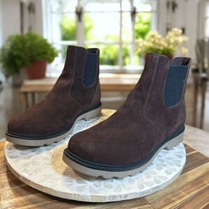 Sorel Carson Chelsea Boots Waterproof Suede Leather Dark Brown Men’s 12